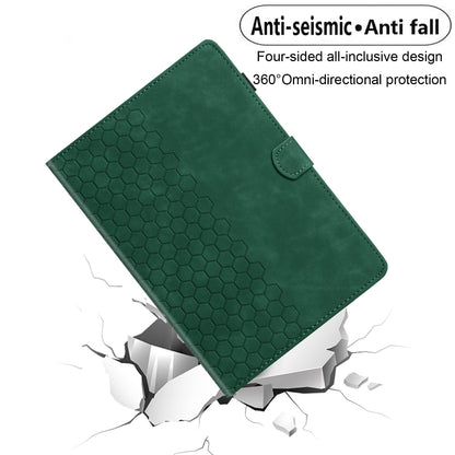 For Lenovo Tab M11 / Xiaoxin Pad 2024 Honeycomb Embossed Leather Smart Tablet Case(Green) - Lenovo by buy2fix | Online Shopping UK | buy2fix