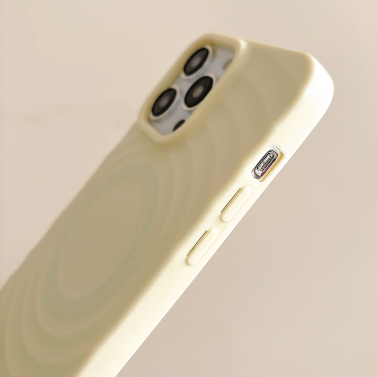 For iPhone 16 Plus Frosted Wave Texture MagSafe Magnetic TPU Phone Case(White) - iPhone 16 Plus Cases by buy2fix | Online Shopping UK | buy2fix