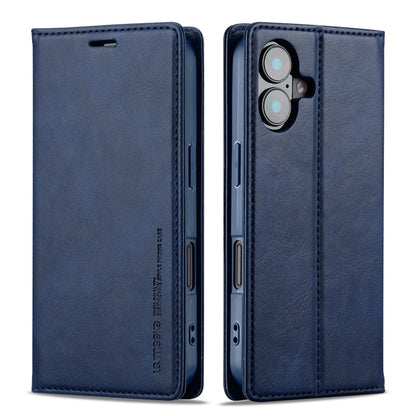 For iPhone 16 Plus LC.IMEEKE RFID Anti-theft Leather Phone Case(Blue) - iPhone 16 Plus Cases by LC.IMEEKE | Online Shopping UK | buy2fix