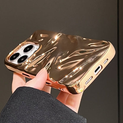 For iPhone 16 Pro Water Ripple Electroplating Paint TPU Phone Case(Bright Gold) - iPhone 16 Pro Cases by buy2fix | Online Shopping UK | buy2fix