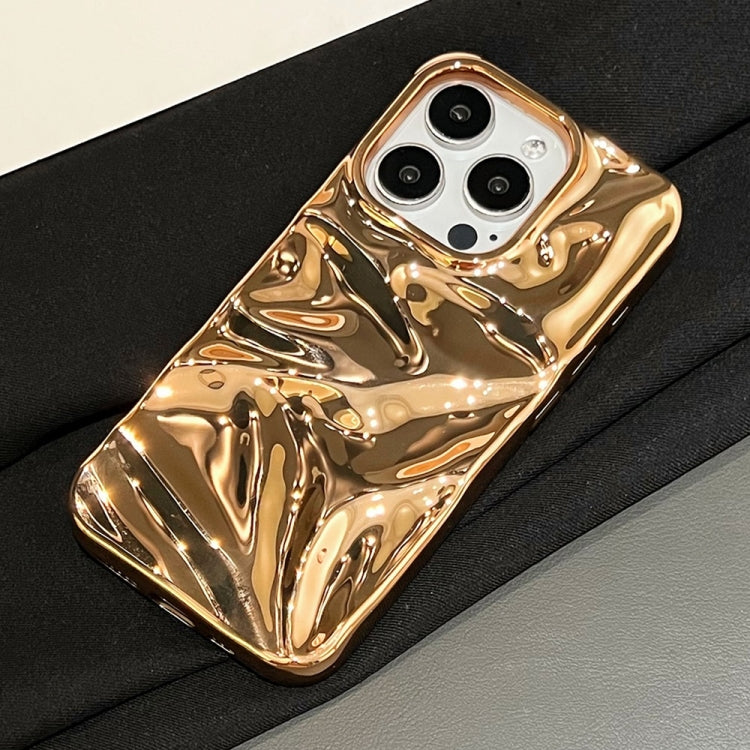 For iPhone 16 Pro Water Ripple Electroplating Paint TPU Phone Case(Bright Gold) - iPhone 16 Pro Cases by buy2fix | Online Shopping UK | buy2fix