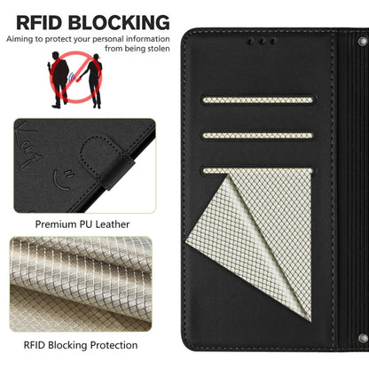 For Google Pixel 9 Pro XL Smile Embossing RFID Leather Phone Case(Black) - Google Cases by buy2fix | Online Shopping UK | buy2fix