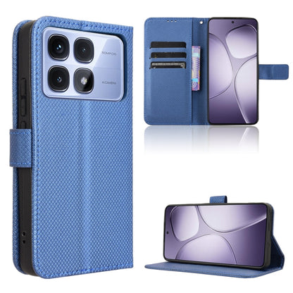 For Redmi K70 Ultra Diamond Texture Leather Phone Case(Blue) - Xiaomi Cases by buy2fix | Online Shopping UK | buy2fix