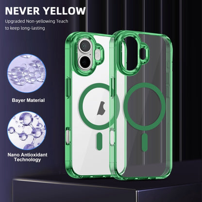 For iPhone 16 Plus Ice Color Magnetic Series Magsafe Magnetic PC Hybrid TPU Phone Case(Green) - iPhone 16 Plus Cases by buy2fix | Online Shopping UK | buy2fix