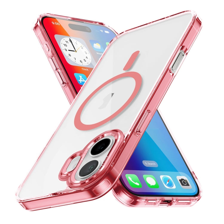 For iPhone 16 Ice Color Magnetic Series Magsafe Magnetic PC Hybrid TPU Phone Case(Pink) - iPhone 16 Cases by buy2fix | Online Shopping UK | buy2fix