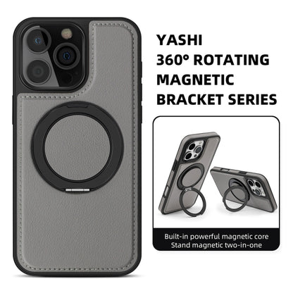 For iPhone 16 Pro Max Yashi 360 Degree Rotating MagSafe Holder Phone Case(Grey) - iPhone 16 Pro Max Cases by buy2fix | Online Shopping UK | buy2fix