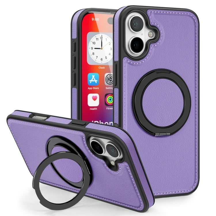 For iPhone 16 Plus Yashi 360 Degree Rotating MagSafe Holder Phone Case(Purple) - iPhone 16 Plus Cases by buy2fix | Online Shopping UK | buy2fix