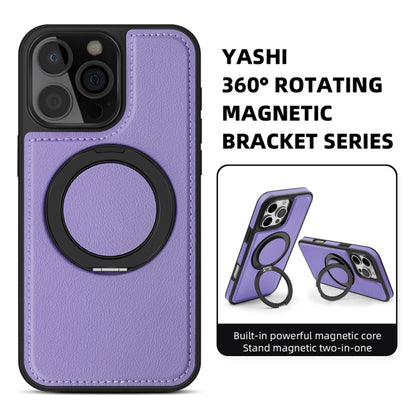 For iPhone 16 Yashi 360 Degree Rotating MagSafe Holder Phone Case(Purple) - iPhone 16 Cases by buy2fix | Online Shopping UK | buy2fix