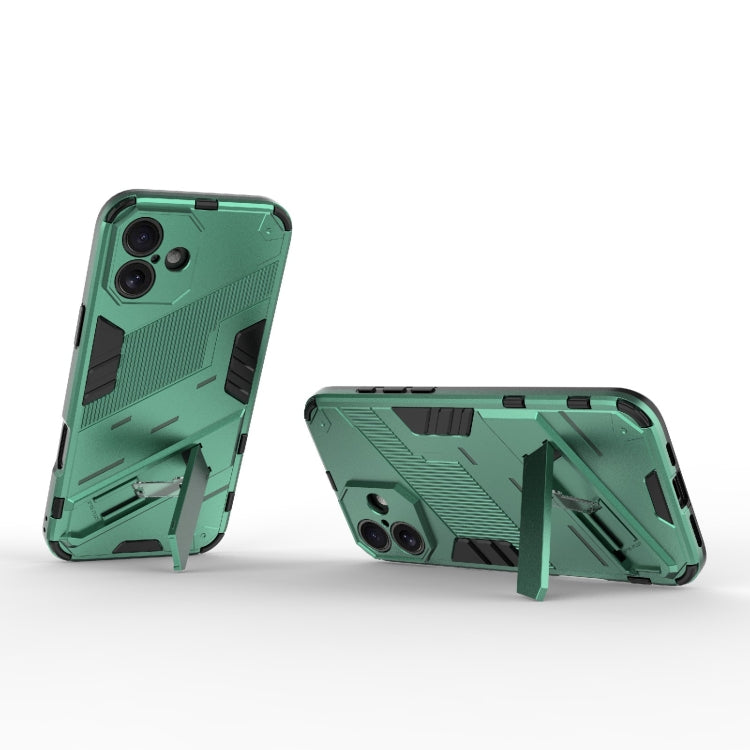 For iPhone 16 Plus Punk Armor 2 in 1 PC + TPU Phone Case with Holder(Green) - iPhone 16 Plus Cases by buy2fix | Online Shopping UK | buy2fix