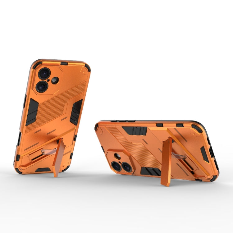 For iPhone 16 Plus Punk Armor 2 in 1 PC + TPU Phone Case with Holder(Orange) - iPhone 16 Plus Cases by buy2fix | Online Shopping UK | buy2fix