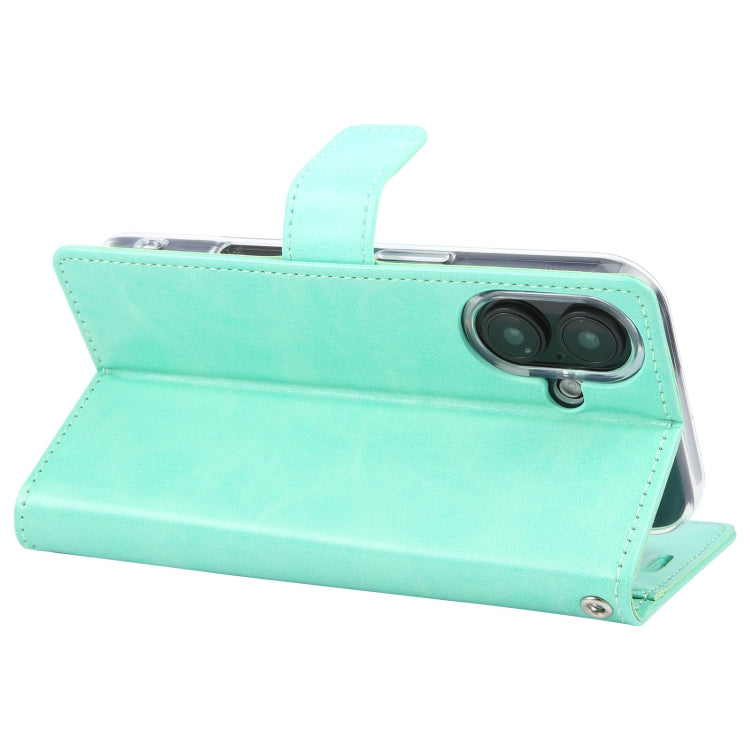 For iPhone 16 Plus GOOSPERY BLUE MOON Crazy Horse Texture Leather Phone Case(Mint Green) - iPhone 16 Plus Cases by GOOSPERY | Online Shopping UK | buy2fix