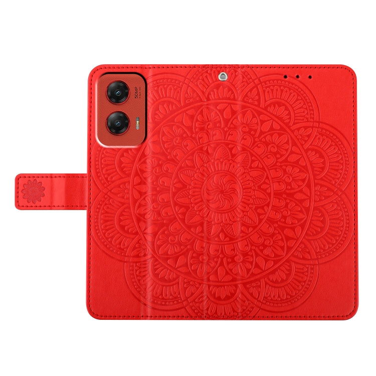 For Motorola Moto G Stylus 5G 2024 Flower Embossed Leather Phone Case(Red) - Motorola Cases by buy2fix | Online Shopping UK | buy2fix