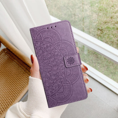 For Motorola Moto G Stylus 5G 2024 Flower Embossed Leather Phone Case(Purple) - Motorola Cases by buy2fix | Online Shopping UK | buy2fix