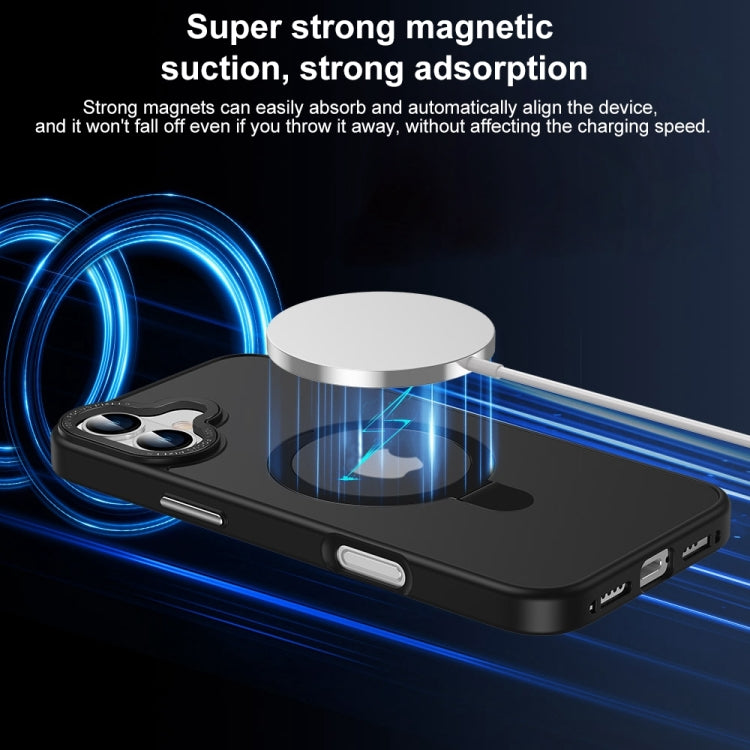 For iPhone 16 Plus Skin Feel MagSafe Magnetic Holder Phone Case(Transparent) - iPhone 16 Plus Cases by buy2fix | Online Shopping UK | buy2fix