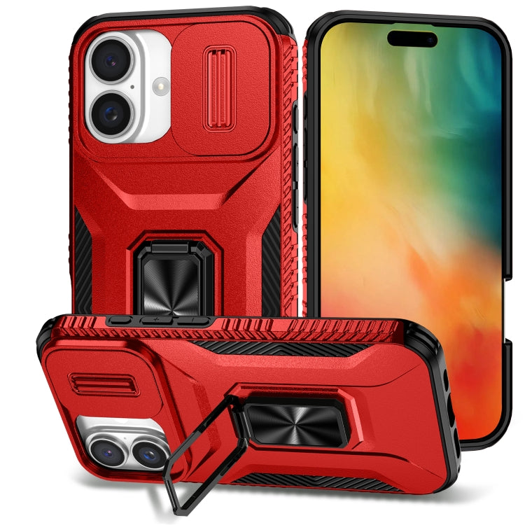 For iPhone 16 Plus Sliding Camshield Holder Phone Case(Red) - iPhone 16 Plus Cases by buy2fix | Online Shopping UK | buy2fix