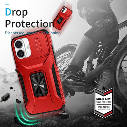 For iPhone 16 Plus Sliding Camshield Holder Phone Case(Red) - iPhone 16 Plus Cases by buy2fix | Online Shopping UK | buy2fix