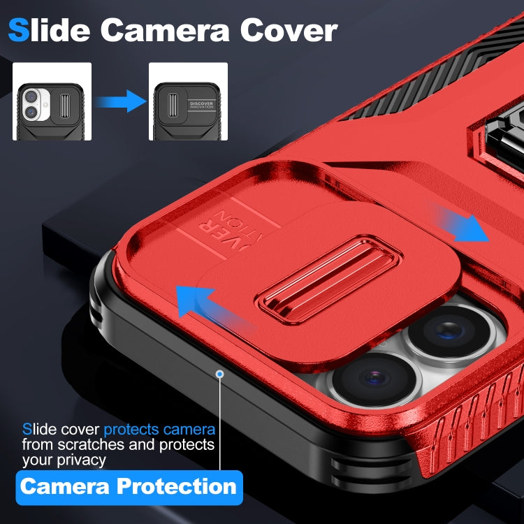 For iPhone 16 Plus Sliding Camshield Holder Phone Case(Red) - iPhone 16 Plus Cases by buy2fix | Online Shopping UK | buy2fix