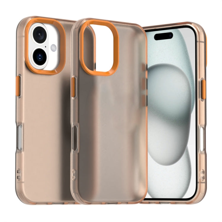 For iPhone 16 Plus Candy PC Hybrid TPU Shockproof Phone Case(Orange) - iPhone 16 Plus Cases by buy2fix | Online Shopping UK | buy2fix