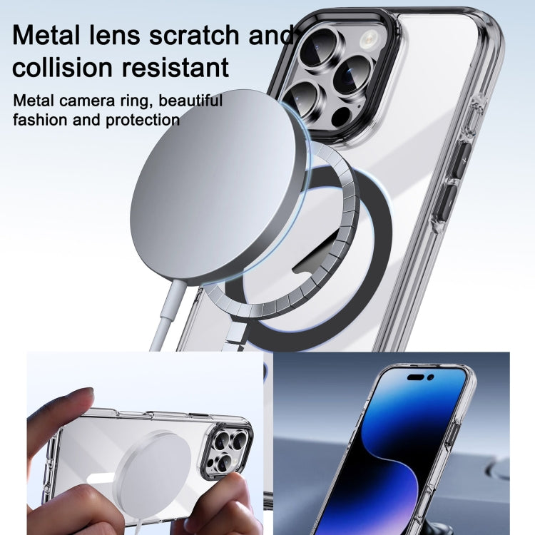 For iPhone 16 Plus Airbag PC Hybrid TPU Magsafe Phone Case(Clear Silver) - iPhone 16 Plus Cases by buy2fix | Online Shopping UK | buy2fix