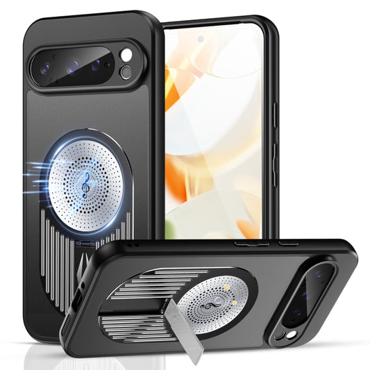 For Google Pixel 9 / 9 Pro Heat Dissipation Aromatherapy Holder Phone Case(Black) - Google Cases by buy2fix | Online Shopping UK | buy2fix