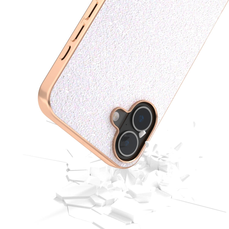 For iPhone 16 Plus Electroplating Frame Colorful Glitter Phone Case(White) - iPhone 16 Plus Cases by buy2fix | Online Shopping UK | buy2fix