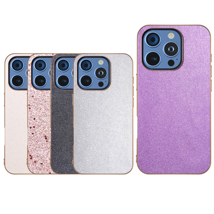 For iPhone 16 Pro Max Electroplating Frame Glitter Shockproof Phone Case(White) - iPhone 16 Pro Max Cases by buy2fix | Online Shopping UK | buy2fix