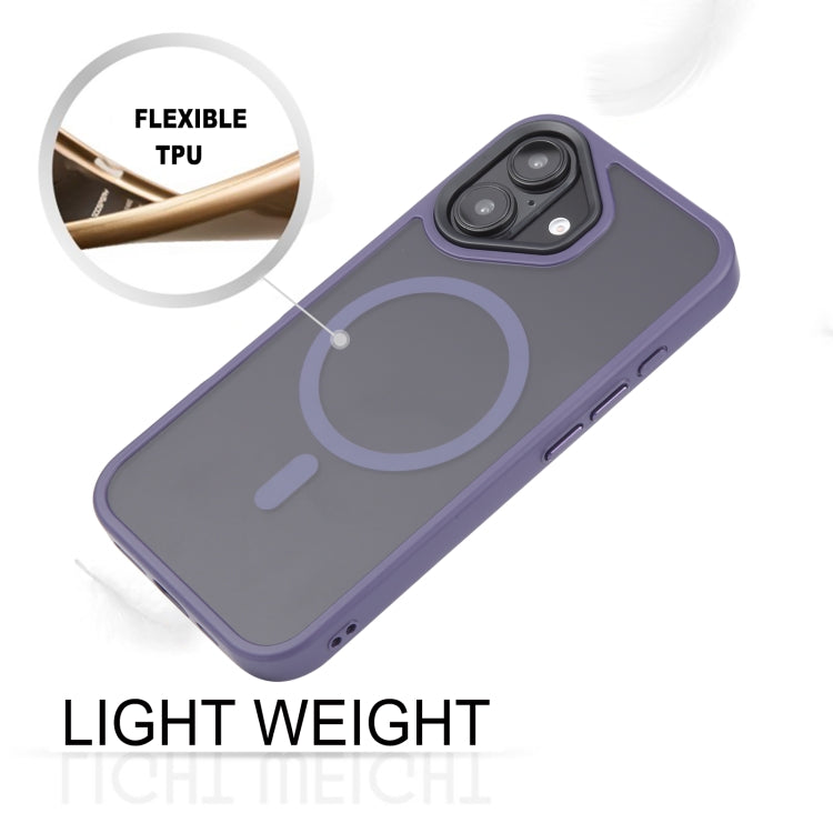 For iPhone 16 GEBEI Skin Feel MagSafe Magnetic Phone Case(Purple) - iPhone 16 Cases by GEBEI | Online Shopping UK | buy2fix