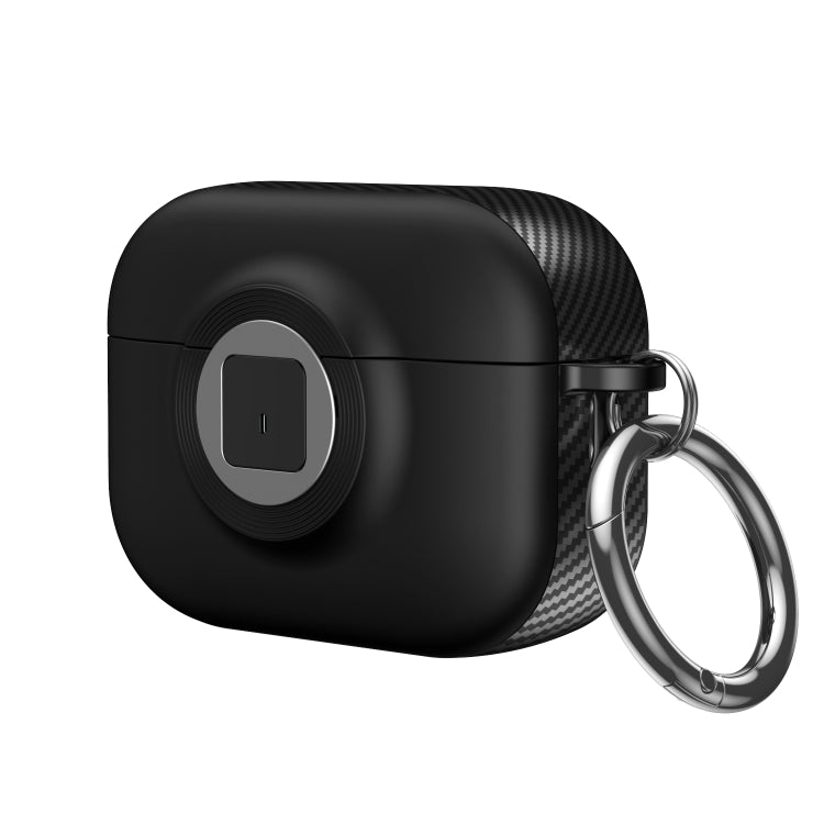 For AirPods Pro 2 Camera Series PC + TPU Headset Shockproof Carbon Fibre Case(Black) - For AirPods Pro 2 by buy2fix | Online Shopping UK | buy2fix