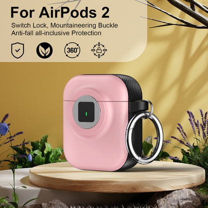 For AirPods 1 / 2 Camera Series PC + TPU Headset Shockproof Carbon Fibre Case(Pink) - For AirPods 1/2 by buy2fix | Online Shopping UK | buy2fix