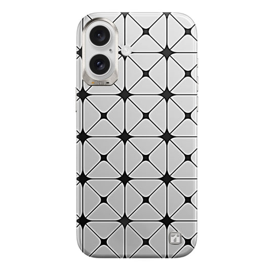 For iPhone 16 TGVIS VIDA Series MagSafe Magnetic PU Leather Phone Case(Silver Plaid) - iPhone 16 Cases by TGVIS | Online Shopping UK | buy2fix