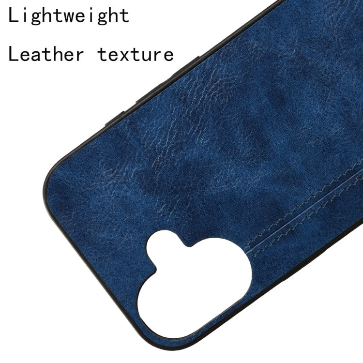 For iPhone 16 Cow Pattern Sewing Card Bag Phone Case(Blue) - iPhone 16 Cases by buy2fix | Online Shopping UK | buy2fix