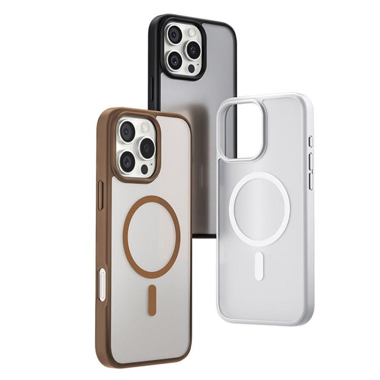 For iPhone 16 Plus TGVIS GRACE Series MagSafe Frosted Translucent Phone Case(Brown) - iPhone 16 Plus Cases by TGVIS | Online Shopping UK | buy2fix