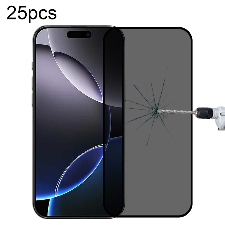 For iPhone 16 Pro Max 25pcs Full Cover Anti-spy Silk Screen Tempered Glass Film - iPhone 16 Pro Max Tempered Glass by buy2fix | Online Shopping UK | buy2fix