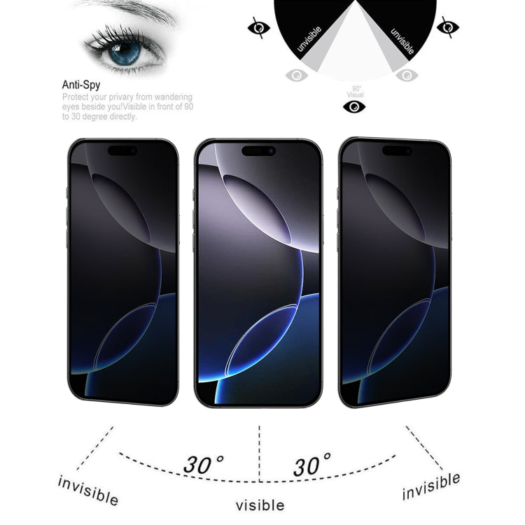 For iPhone 16 Pro Max 25pcs Full Cover Anti-spy Silk Screen Tempered Glass Film - iPhone 16 Pro Max Tempered Glass by buy2fix | Online Shopping UK | buy2fix