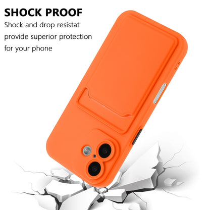 For iPhone 16 Skin Feel Card Contrast Color Button TPU Phone Case(Orange) - iPhone 16 Cases by buy2fix | Online Shopping UK | buy2fix