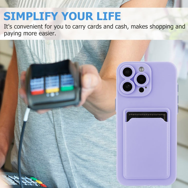 For iPhone 16 Pro Skin Feel Card Contrast Color Button TPU Phone Case(Purple) - iPhone 16 Pro Cases by buy2fix | Online Shopping UK | buy2fix