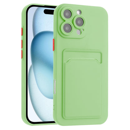 For iPhone 16 Pro Max Skin Feel Card Contrast Color Button TPU Phone Case(Light Green) - iPhone 16 Pro Max Cases by buy2fix | Online Shopping UK | buy2fix