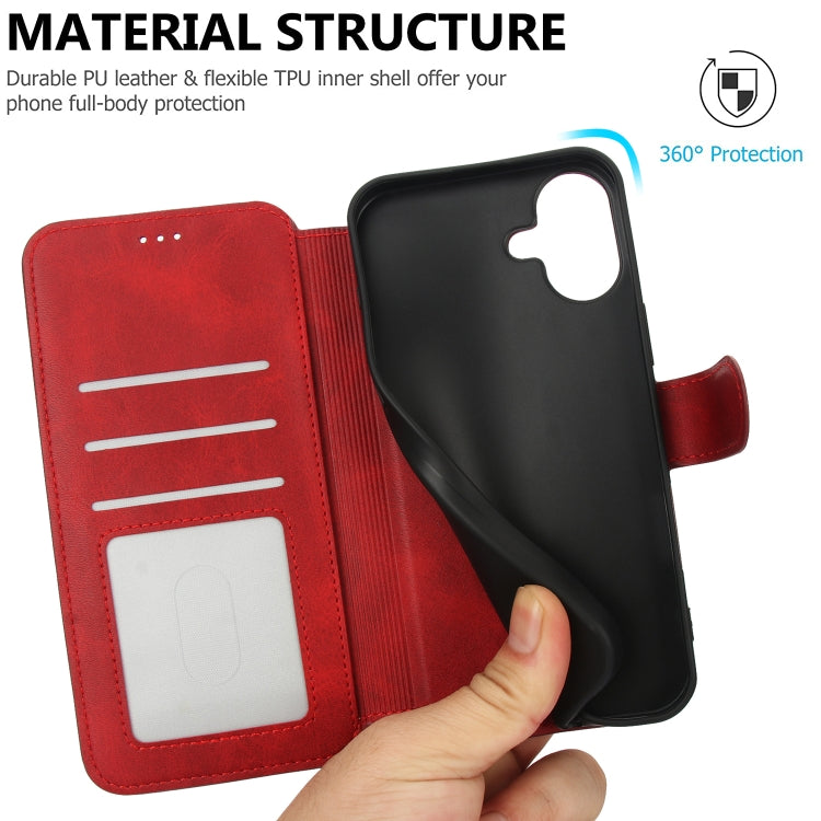 For iPhone 16 Shockproof PU + TPU Leather Phone Case(Red) - iPhone 16 Cases by buy2fix | Online Shopping UK | buy2fix