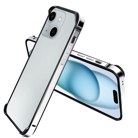 For iPhone 16 TPU + Aluminum Alloy Frame Phone Case(Silver) - iPhone 16 Cases by buy2fix | Online Shopping UK | buy2fix