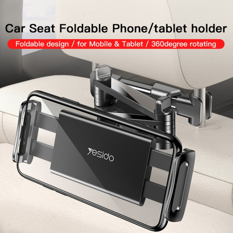 Yesido C117 Car Headrest Backseat Phone & Tablet Holder(Black) - Car Holders by Yesido | Online Shopping UK | buy2fix