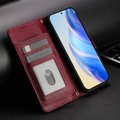 For iPhone 16 Plus Multi-Card Slots Zipper Wallet Leather Phone Case(Dark Red) - iPhone 16 Plus Cases by buy2fix | Online Shopping UK | buy2fix