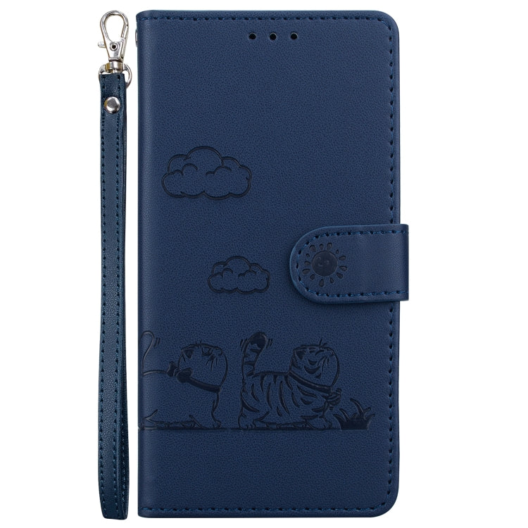 For Redmi K70 / K70 Pro Cute Cats RFID Leather Phone Case(Blue) - K70 Cases by buy2fix | Online Shopping UK | buy2fix