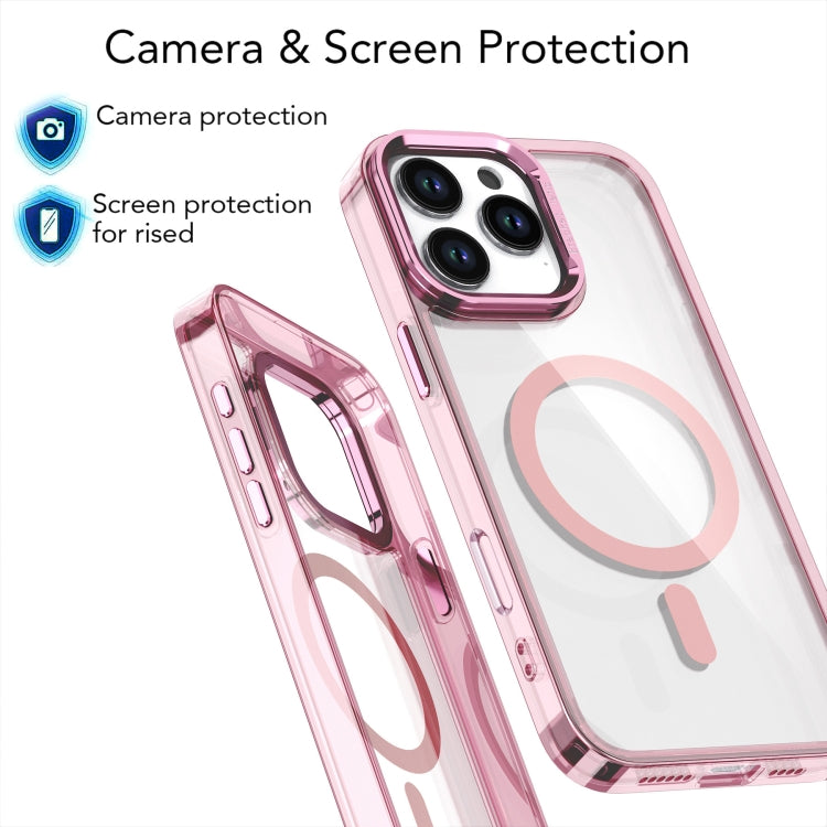 For iPhone 16 Acrylic Camera Holder MagSafe Magnetic Phone Case(Pink) - iPhone 16 Cases by buy2fix | Online Shopping UK | buy2fix