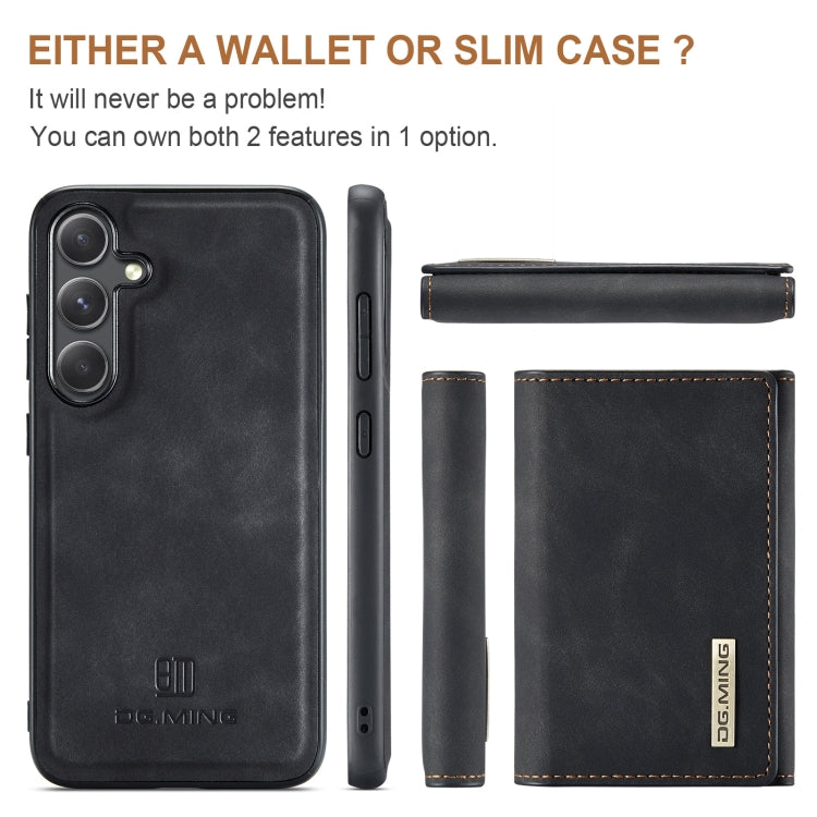 For Samsung Galaxy S24 FE 5G DG.MING M1 Series 3-Fold Multi Card Wallet + Magnetic Phone Case(Black) - Galaxy S24 FE 5G Cases by DG.MING | Online Shopping UK | buy2fix