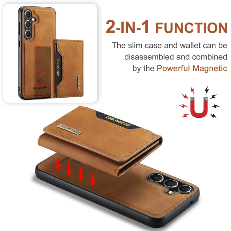 For Samsung Galaxy S24 FE 5G DG.MING M2 Series 3-Fold Multi Card Bag + Magnetic Phone Case(Brown) - Galaxy S24 FE 5G Cases by DG.MING | Online Shopping UK | buy2fix