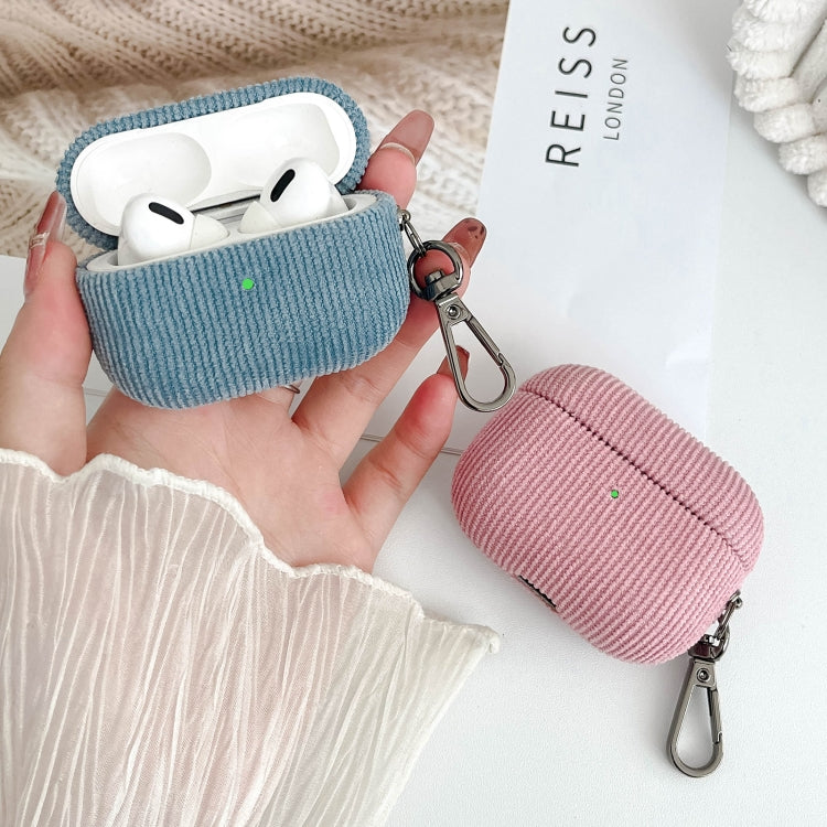 For AirPods 3 Corduroy Cloth Pattern Earphone Protective Case(Sky Blue) - For AirPods 3 by buy2fix | Online Shopping UK | buy2fix