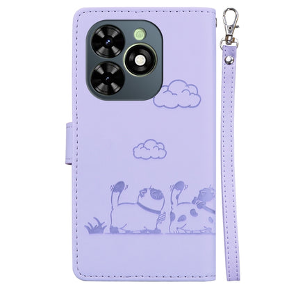 For Tecno Spark Go 2024 / 20 / 20C Cute Cats RFID Leather Phone Case(Purple) - Tecno Cases by buy2fix | Online Shopping UK | buy2fix