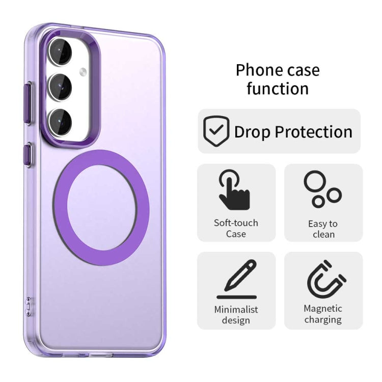 For Samsung Galaxy S25 5G Candy Magsafe PC Hybrid TPU Phone Case(Purple) - Galaxy S25 5G Cases by buy2fix | Online Shopping UK | buy2fix