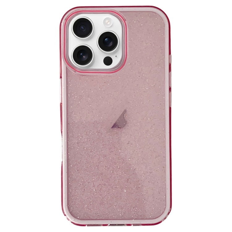 For iPhone 16 Pro IMD 3 in 1 Glitter TPU Hybrid PC Phone Case(Pink) - iPhone 16 Pro Cases by buy2fix | Online Shopping UK | buy2fix