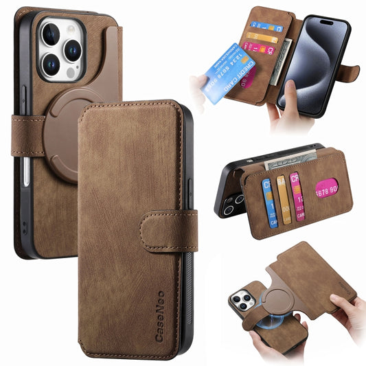 For iPhone 16 Pro CaseNeo MagSafe RFID Anti-theft Retro Leather Phone Case(Brown) - iPhone 16 Pro Cases by CaseNeo | Online Shopping UK | buy2fix